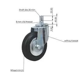 Caster Wheel W/o. Brake (DRG-SC-TWKT40)
