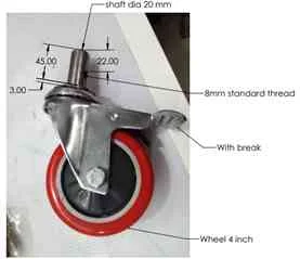 Caster Wheel With Brake (DRG-SC-TWKT41)