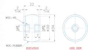 Doffer Acrylic Guard Rubber Vibration Pad (Dia 34mm)