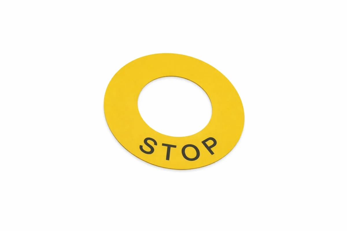 Emergency Stop Sticker