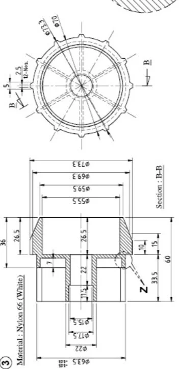 Front Bush for Bobbin Adapter for CC4 Cart view 3