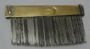 Mending Comb 60T Steel Needle Brass Base Round Edge view 1