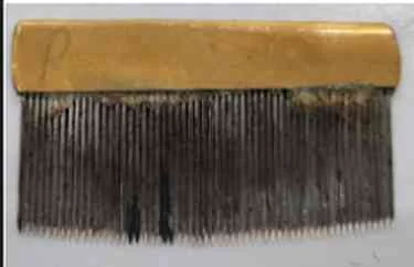 Mending Comb 60T Steel Needle Brass Base Round Edge view 3