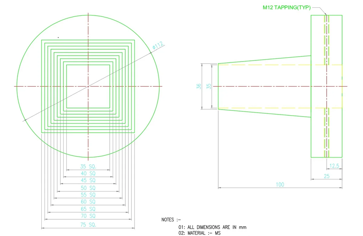Collar 75mm Shell Roll for Square Shaft