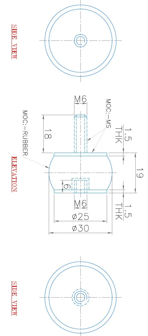 Doffer Acrylic Guard Rubber Vibration Pad (Dia 34mm)