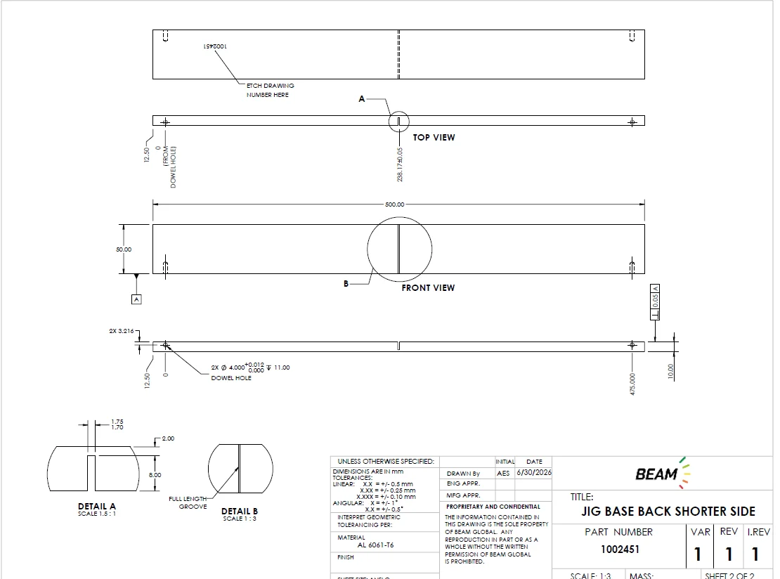 1002451  Custom Precision Aluminum Testing Fixture (Jig) – Hard Anodized Back Shorter Side Moc: AL6061-T6 view 4