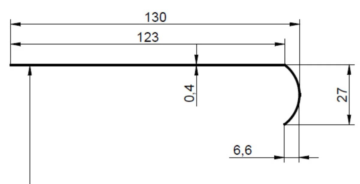 Pile Tension Plate 2940 mm Long x 130mm width x 0.4 mm Thick Curved Total Cut 29 for Toyota 710 view 3
