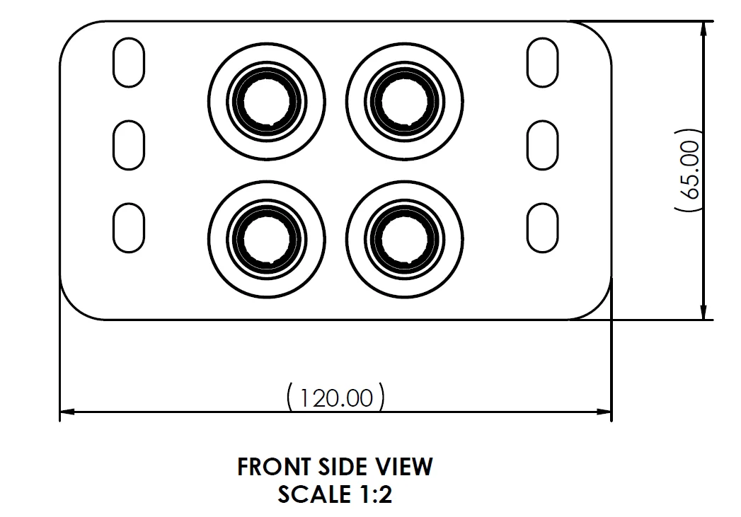 1002494 – Interlocking Busbar Complete Assembly (Laser Cutting & Nickle Plating) with Part No 2136800001 Centrally 11mm Press fit Socket – 4 pcs fix in a piece view 3