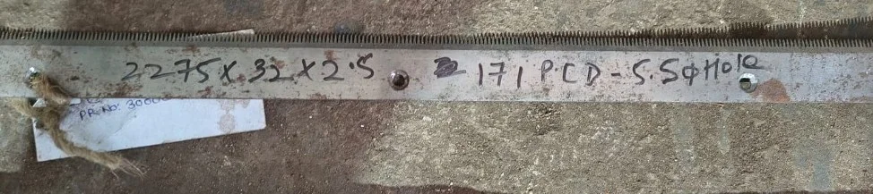 Comb Blade Hard Steel 32 without Hole as mentioned - 171 mm Hole PCD x 2275 mm Long
