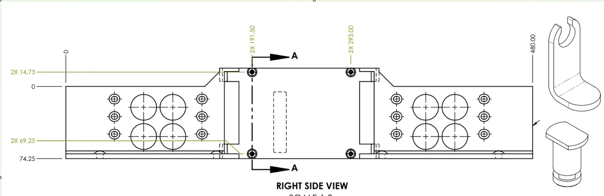 1002478 Rear Bracket assembly complete  (Part drawing no 1002466 - 1 ,240M3CR - 4) view 3