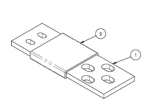 CONN BUSBAR ONLY P.No.1002797(Copper part with Sufamate Coating and Tin Plating) view 2