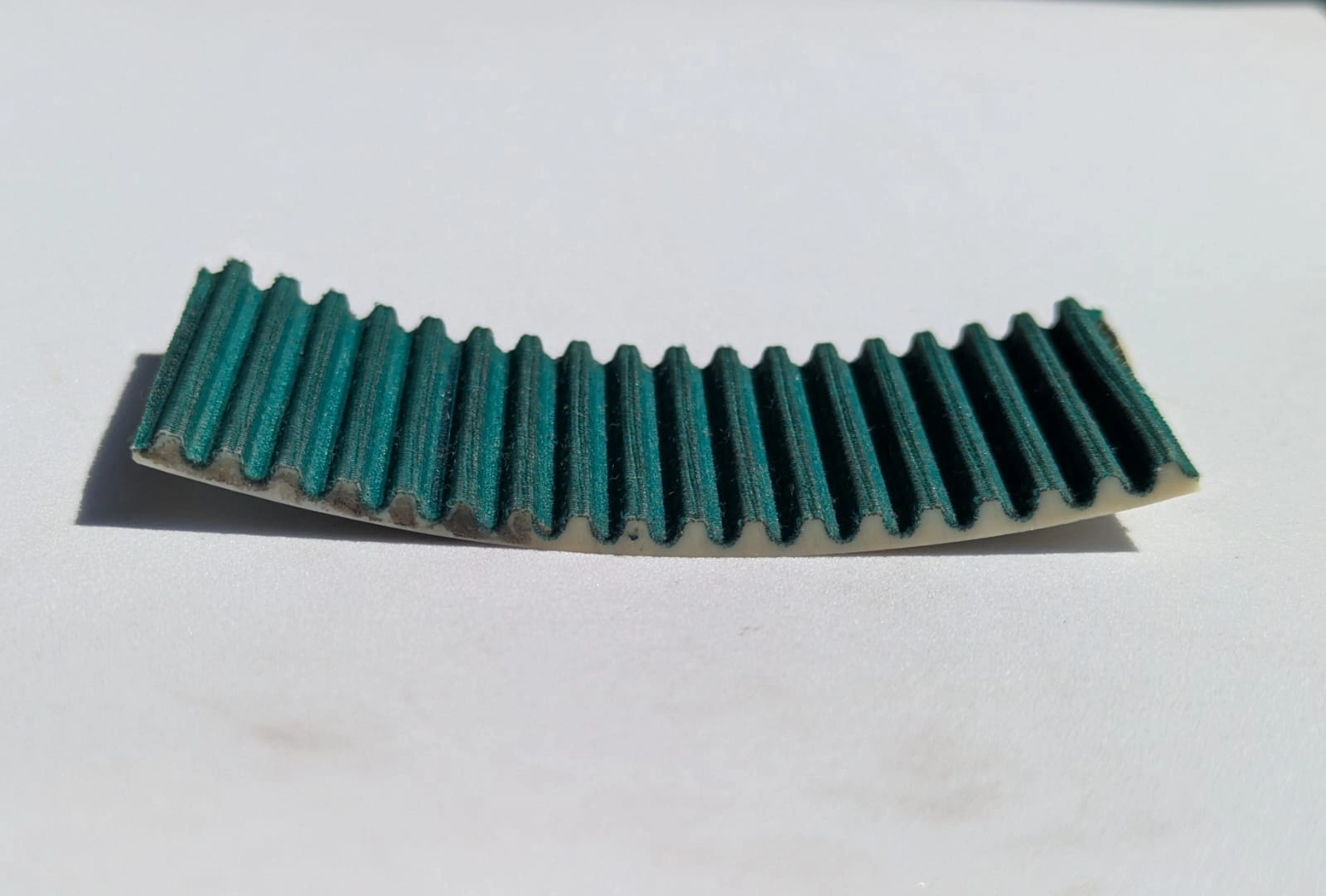 Timing Belt 40mm PU Back side White Front Green colour Teeth (Imported) For sewing view 2