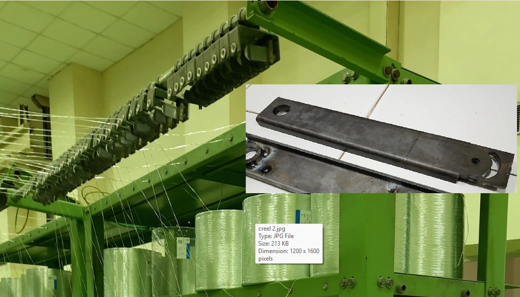 Weft Creel stand with Side Adjustable Clamp with Tensioner Holding Rod 32 mm (3000 mm Long) (extra attachment where needed - Without Tensioner)
