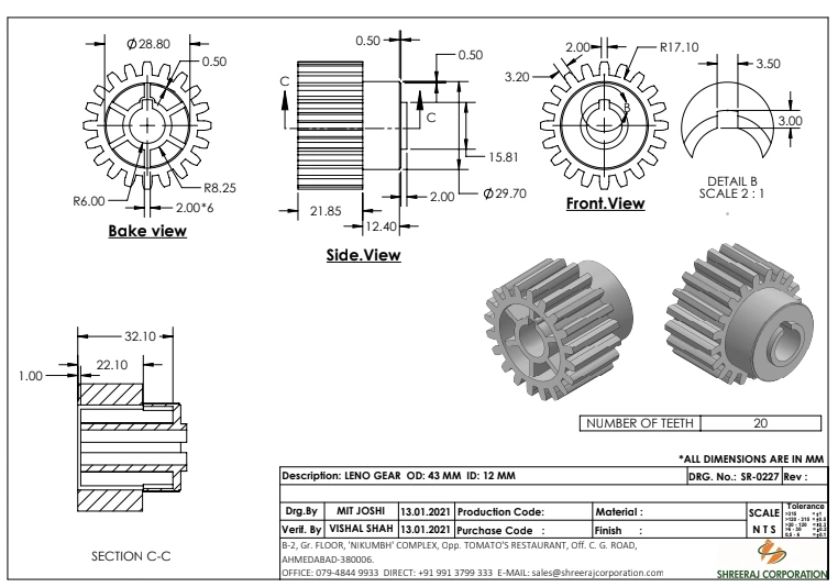 LENO GEAR-DRG-SR-0228