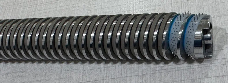 picanol temple cylinder  1 x 47 Ring  Rubber Plain with 2 end Spike Ring  "AKIO" view 3