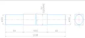 Shell Roll Shaft (EN/8) For Picanol Loom Drg.No.RP-NTC-SRS-0243