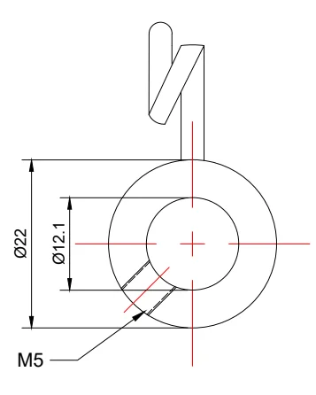 Pigtail Guide For Hss Winder Tranfer Tail (H-22 x T-7.2mm) WITHOUT CERAMIC ONLY SS Finish Base view 2
